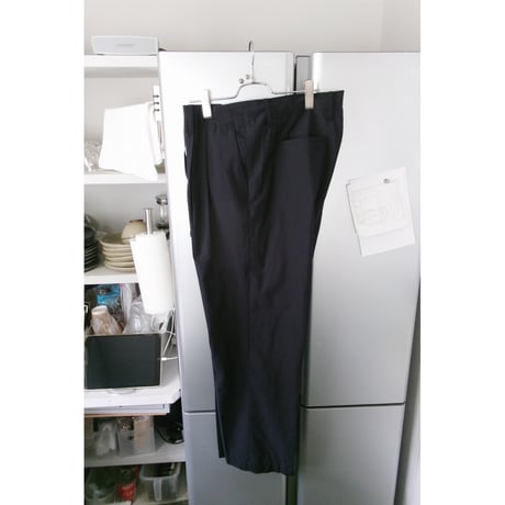 FUJI / COTTON SILK BELTLESS PANTS *NAVY