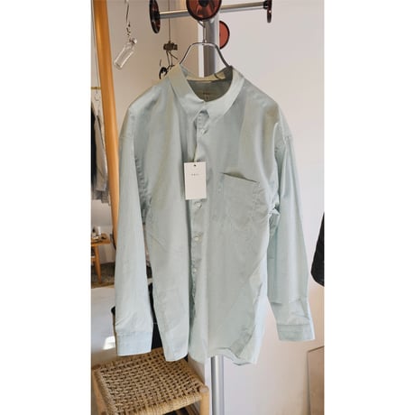 FUJI /  CLASSIC COLLAR SHRITS *GREEN STRIPE