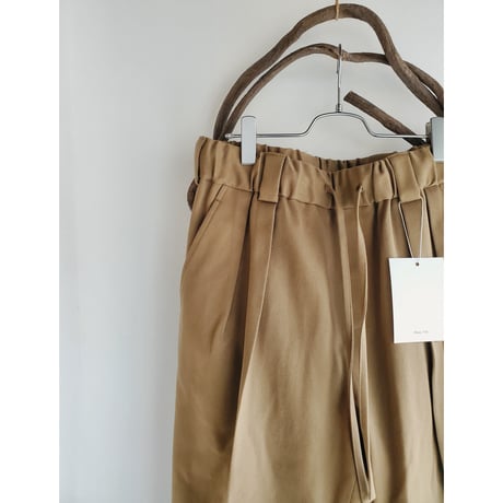 Blanc YM / Cotton Easy Trousers-Beige