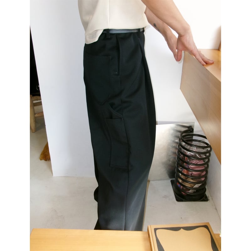 Rich I / TUCK WIDE PAINTER TRUSER *BLACK | AVET