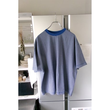 EVCON/ MERCERIZATION BORDER WIDE S/S TEE *BLUE