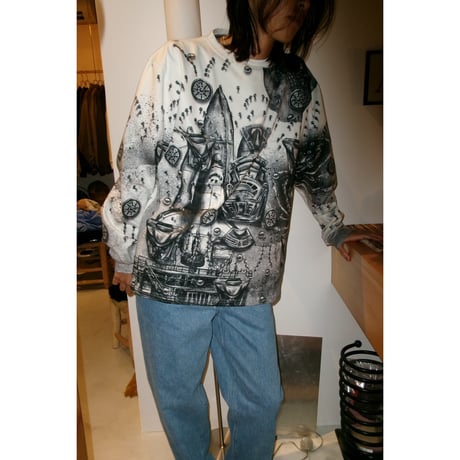 TOZAOU / Betman Long Sleeve *Cream×BLack