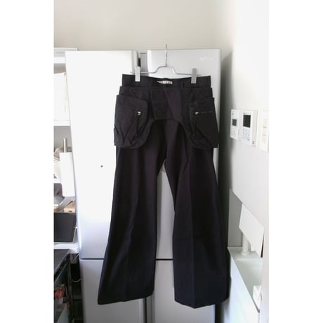 NVRFRGT / DETACHABLE UTILITY CURVED LEG PANTS *BLACK