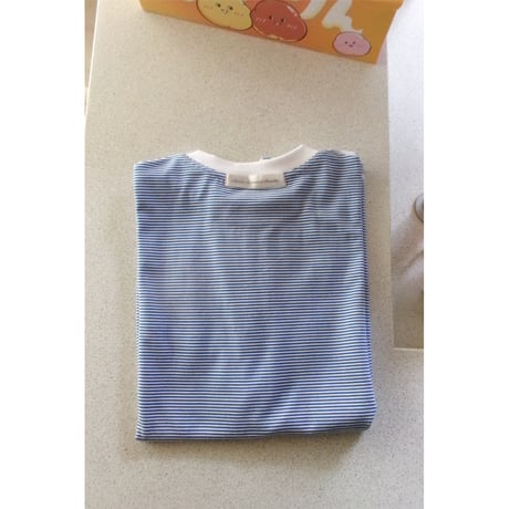 ABELIA EDWARD GOUCHA / CLASSIC T-SHIRT BORDER *BLUE