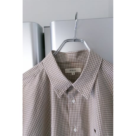 FUJI / COTTON CHECK SHRITS *BROWN