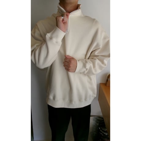 FUJI /  HALF ZIP SWEAT *OFF WHITE