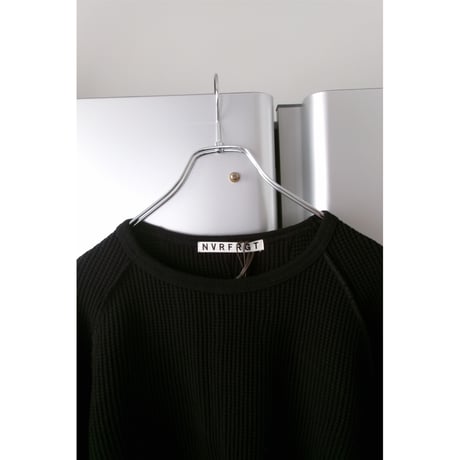 NVRFRGT / WAFFLE THERMAL LONG SLEEVE T-SHIRT *BLACK