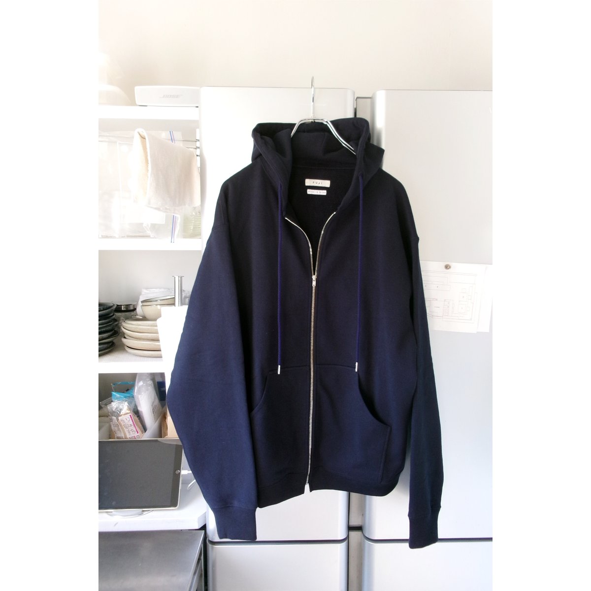 FUJI / COTTON ZIP UP HOODIE *NAVY | AVET