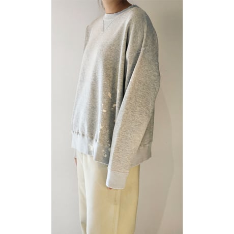 INTERIM / BLEACH , HYPER BIG LOOP WHEEL SEAMLESS SWEAT SHIRT  *B.GRAY