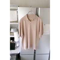 FUJI / SILK CASHMERE S/S SKIPPER POLO *BEIGE