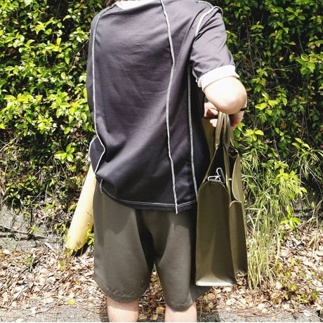 Blanc YM / Wide Easy Half Trousers -Gray