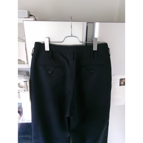 OLD FOLK HOUSE /  Wool Gabardine Trousers *Navy