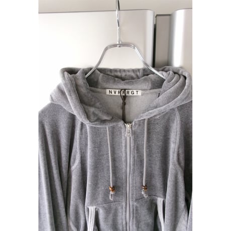 NVRFRGT /  VELOUR ZIP UP HOODIE *HEATHER GRAY