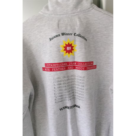 YUTASETOGAWA / YS-UNIFORM HALF ZIP SWEATSHIRT W/DECORATION *ASH
