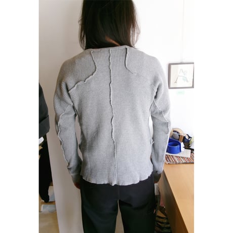 NVRFRGT / WAFFLE THERMAL LONG SLEEVE T-SHIRT *HEATHER GRAY