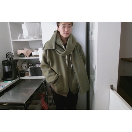●YUTASETOGAWA / SCARF FOODIE BLOUSON *GRN