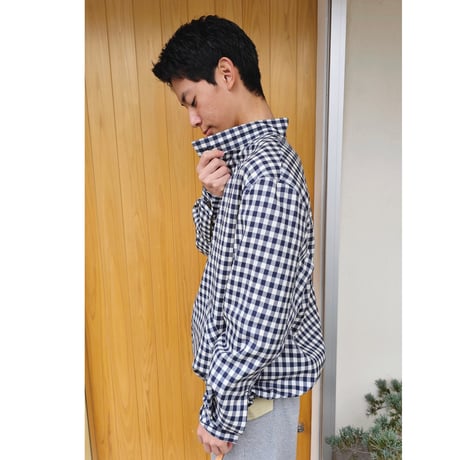FUJI /  WOOL STAND COLLAR BLOUSON *BLUE