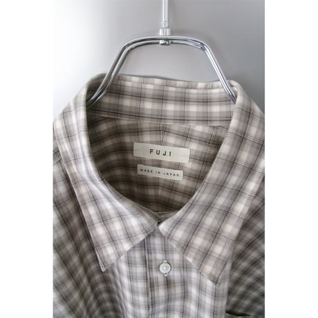 FUJI / COTTON CHECK SHIRT *GRAY