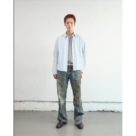 NVRFRGT / PANELLED LONG SLEEVE SHIRT *SAX