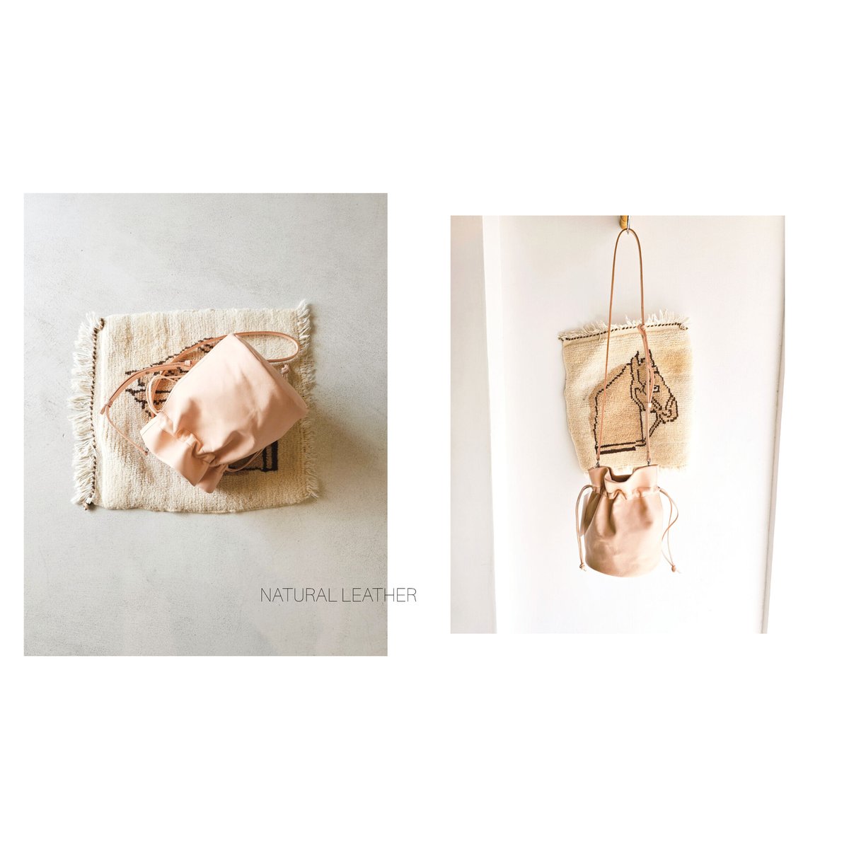 Rich I / CYLINDER [LEATER PURSE BAG] – NATURAL 