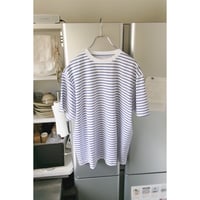 FUJI / SUPIMA COTTON BORDER S/S T-SHIRT *WHITE