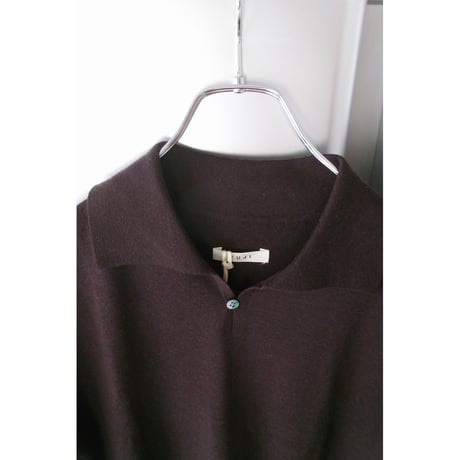 FUJI / SILK CASHMERE S/S SKIPPER POLO *BROWN