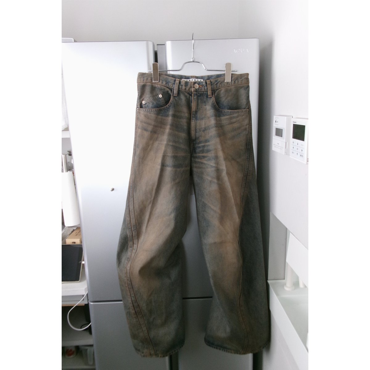 NVRFRGT / 3D TWISTED WIDE LEG JEANS *MUD FADED