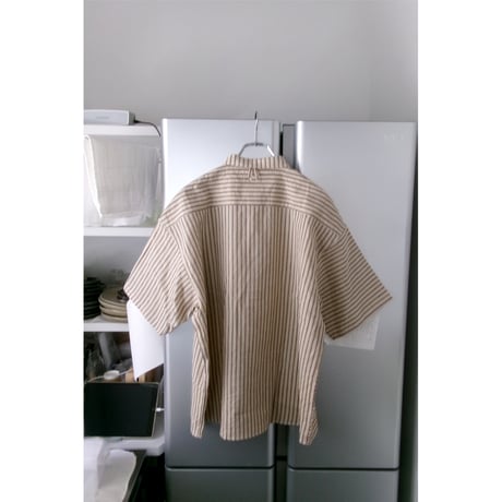 NO ROLL / NORMAL SHIRT STRIPE S/S *BROWN
