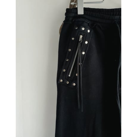 NVRFRGT / RECYCLED COTTON LOUNGE PANTS-BLACK
