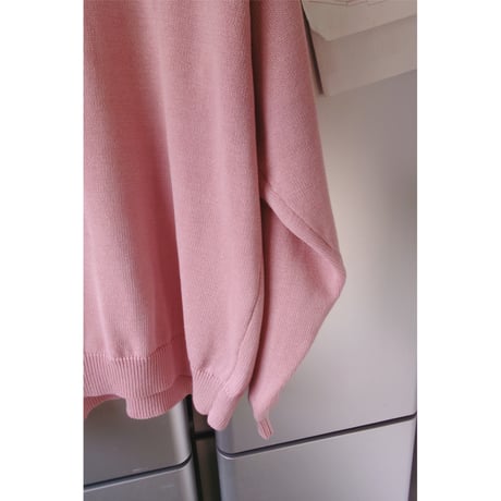 EVCON/ COTTON KNIT HALF ZIP *L.PINK