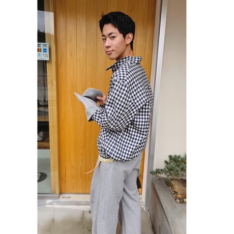 FUJI /  WOOL STAND COLLAR BLOUSON *BLUE