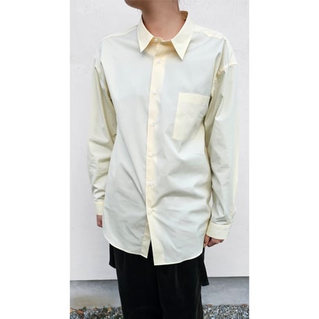 FUJI /  CLASSIC COLLAR SHRITS *ORANGE PIN STRIPE
