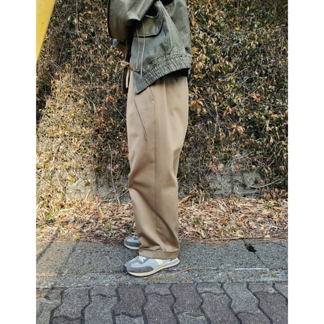 Blanc YM / Cotton Easy Trousers-Beige