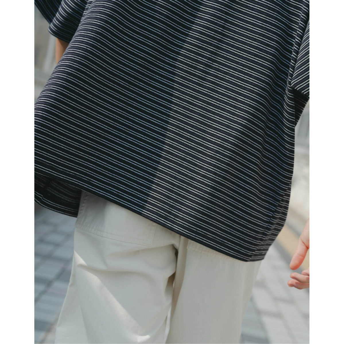 EVCON/ BORDER WIDE L/S T-SHIRT *KHAKI | AVET