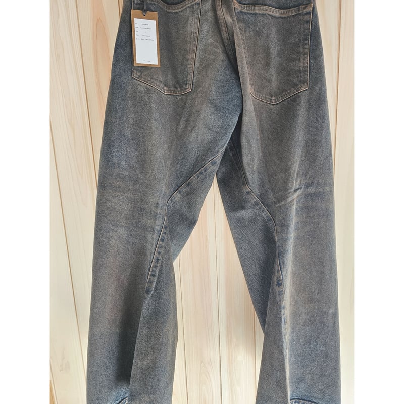 NVRFRGT / 3D TWISTED WIDE LEG JEANS *MUD FADED