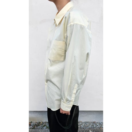 FUJI /  CLASSIC COLLAR SHRITS *ORANGE PIN STRIPE