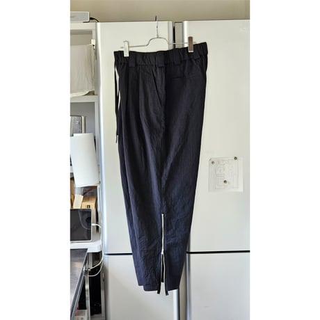 Blanc YM / Crispy Nylon Zip Up Pants *BLack