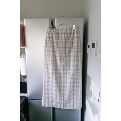 FUJI / COTTON CHECK SKIRT(for ladies) *BEIGE CHECK