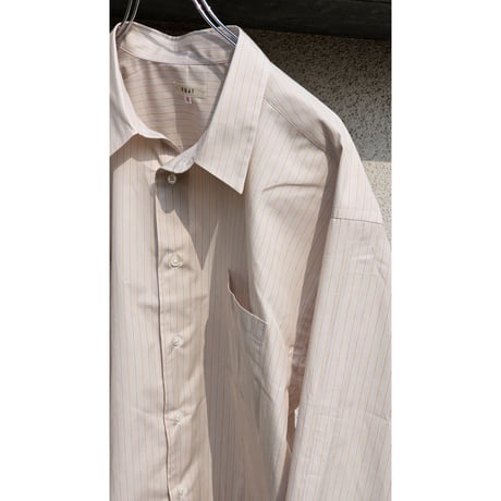 FUJI /  CLASSIC COLLAR SHRITS *ORANGE PIN STRIPE