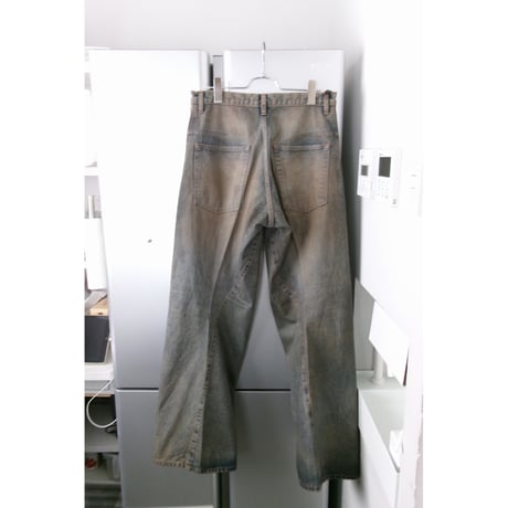 NVRFRGT / 3D TWISTED WIDE LEG JEANS *MUD FADED INDIGO