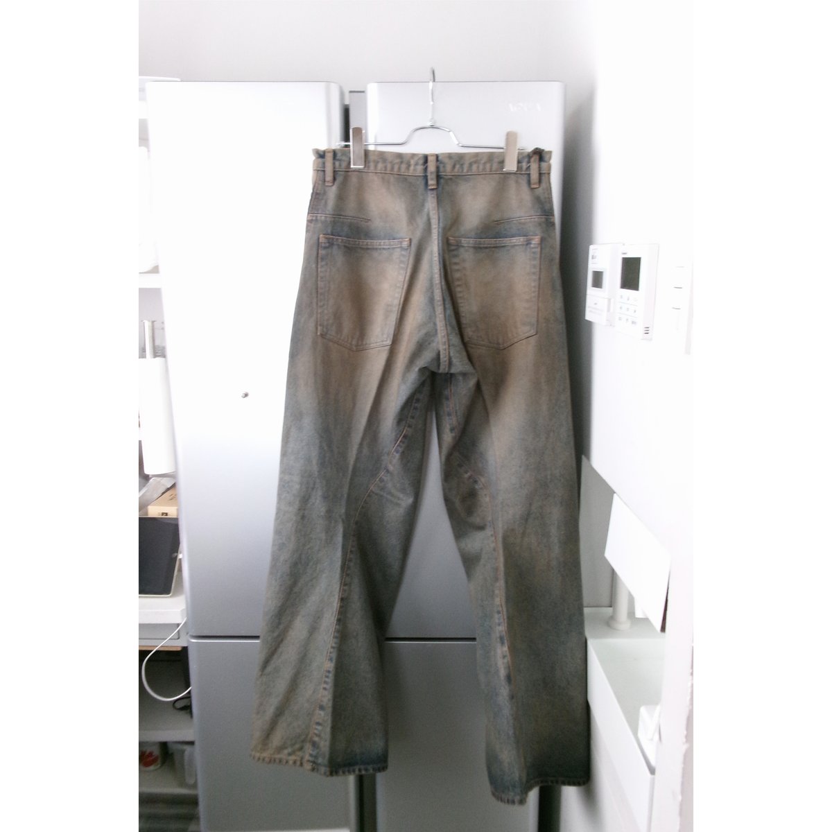 NVRFRGT / 3D TWISTED WIDE LEG JEANS *MUD FADED