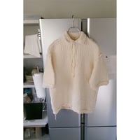YUTASETOGAWA / Crepon 4Gauze Polo Shirt *NATURAL