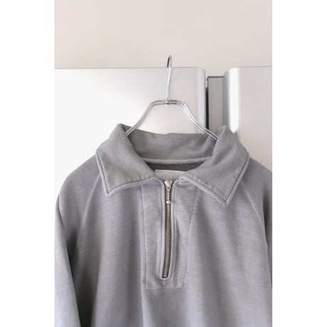 Rich I / HALF ZIP COLLAR SWEAT *BLACK