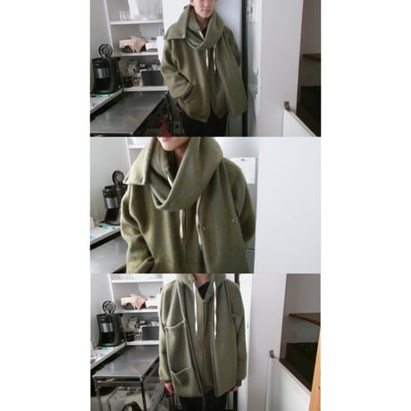 ●YUTASETOGAWA / SCARF FOODIE BLOUSON *GRN