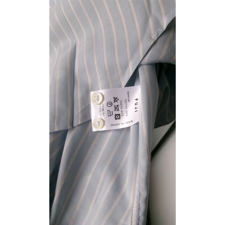 FUJI /　COTTON CUPRA STRIPE SHIRT *BLUE