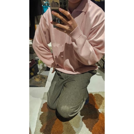 EVCON/ COTTON KNIT HALF ZIP *L.PINK