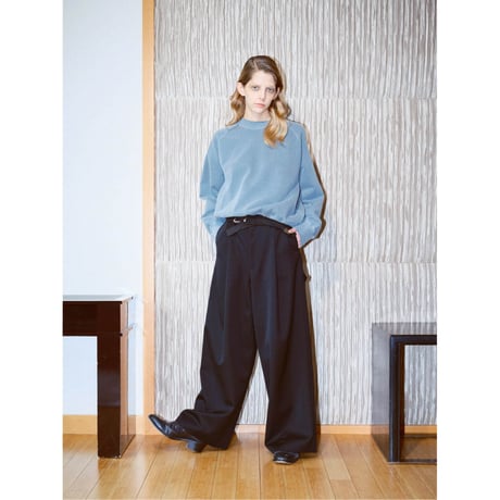 Rich I / TUCK WIDE PAINTER TRUSER *BLACK