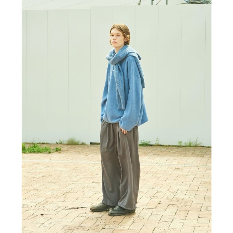 Blanc YM / Wool Fleece Snap Pullover *Sax blue