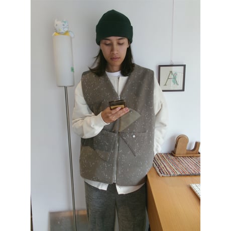 TOZAOU / Roulette Vest *Khaki gray