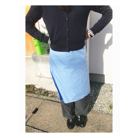 FUJI / FUJI OXFORD WRAP SKIRT *BLUE